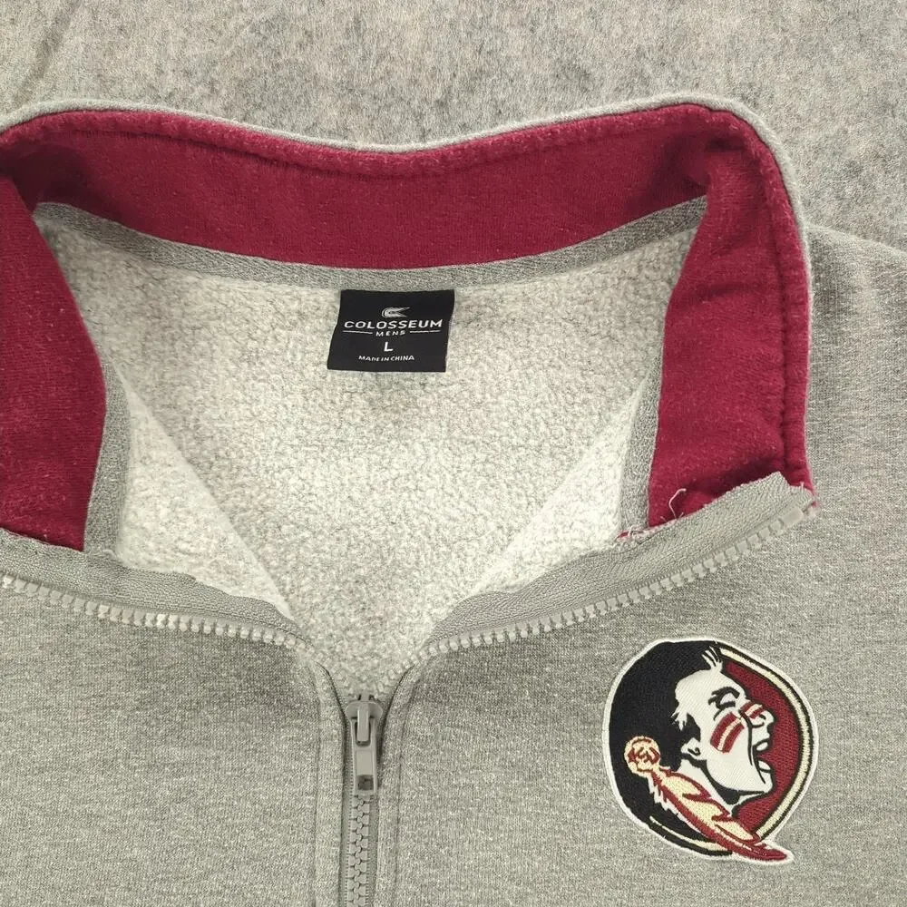 Florida State Seminoles Sweater Mens Large Gray NCAA Football Pullover Colosseum